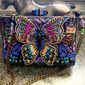 NWT Mary Frances Vegan Leather KALEIDOSCOPE Butterfly Crossbody Clutch Handbag